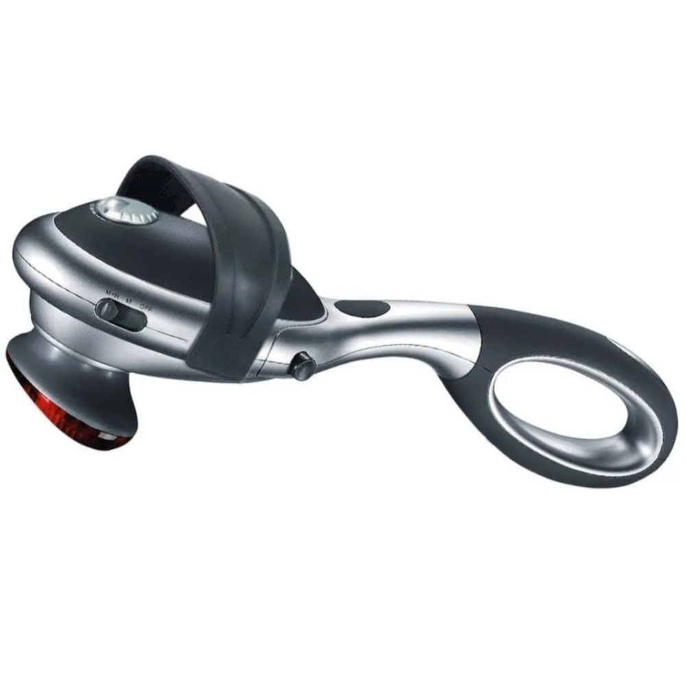 Silver and Black Handheld Massager